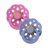 BiBs Boheme Schnuller - Rund - 2 Stück - 0-6 Monate - Bubblegum / Peri