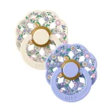BIBS x Liberty Chloe Meadow Schnuller – Rund – 2 Stück - 0-6 Mte - Ivory Mix