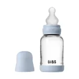 BIBS Flasche - Slow Flow - 120 ml - Silikon/Glas - Baby Blue