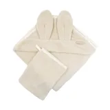 Bamboom New Born Badecape mit Ohren + Waschlappen - Sand