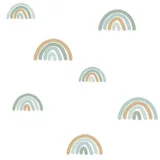 Estahome Regenbogen Tapete II - 0,53 x 10,05 m - Graues Mintgrün / Blau