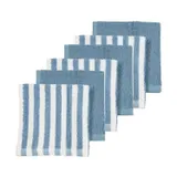 Meyco Baby Fat Stripe Mundtücher– 6 Stück – 30 x 30 cm – Frottee – Jeans Blue