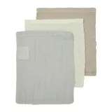 Meyco Waschlappen - Uni - Offwhite/Light Grey/Sand - 3 Stück
