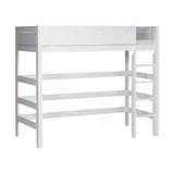 LIFETIME Kidsrooms Hochbett mit gerader Leiter, weiß lackiert