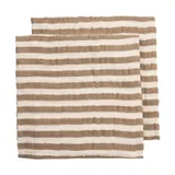 Meyco Baby Fat Stripe Hydrophile Tücher - 2 Stück - 70x70 cm - Taupe