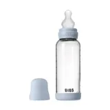 BIBS Flasche - Medium Flow - 240 ml - Silikon/Glas - Baby Blue