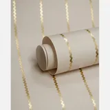 Studio Ditte Tapete – Noa Ribbons – Creme & Mattgold