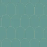 Estahome Art Deco Motivtapete V - 0,53 x 10,05 m -  Meergrün / Gold