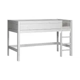LIFETIME Kidsrooms Halbhochbett Luxe mit gerader Leiter, Whitewash