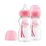 Dr. Brown's Options+ Anti-Kolik Breiter Flaschenhals Doppelpack Rosa 270 ml