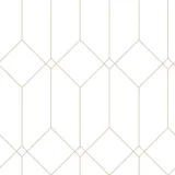 Estahome Art Deco Motivtapete I – 0,53 x 10,05 m – Weiß/ Gold