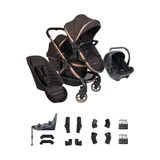 iCandy Peach 8 Double Kinderwagen 3-in-1 - Komplettes Reiseset - Pecan/Black