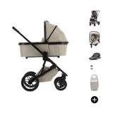 Qute Q-Rider Plus 4-in-1 Kinderwagen - Mineral Clay | Kidsriver Curve Babyschale – Clay | Kidsriver Isofix Basis