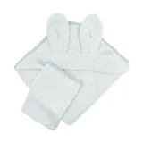 Bamboom New Born Badecape mit Ohren + Waschlappen - Sky Grey