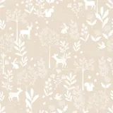 Estahome Wald mit Waldtieren Tapete I – 0,53 x 10,05 m – Beige