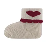 Ewers Herzen / Streifen Babysocken - 3er - Pack - One Size - Rot / Weiß