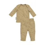 Meyco Baby Pyjama Rib - Mini Spot Toffee Melange - Größe 62/68