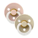 BIBS Glow-in-the-Dark Schnuller – Symmetrisch – 2er-Pack – 0–6 Monate – Blush/Vanille – Größe 1