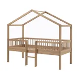 Vipack Hausbett mit Leiter – Forrest Oak– 90 x 200 cm