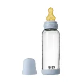 BIBS Flasche - Medium Flow - 240 ml - Glas/Latex - Baby Blue