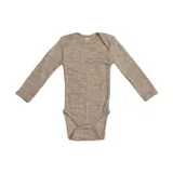 Smallstuff Babybody Langarm - Größe 56 - Merino Wolle - Nature Melange