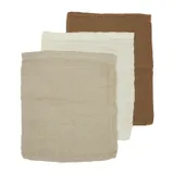 Meyco Waschlappen - Uni Offwhite/Sand/Toffee - 3 Stück