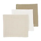 Meyco Baby Hydrophile Mundtücher - 3 Stück - Offwhite/Soft Sand/Taupe