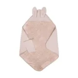 Bambus-Badecape mit Waschlappen – Duo-Set Waffelmuster – 75 x 75 cm - Vintage Pink