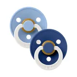 BiBs Glow In The Dark Fopspeen - 2 Stuks - 0-6 Mnd - Sky Blue / Cornflower