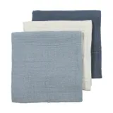 Meyco Hydrofiele doeken pre-washed Natural/jeans blue/indigo 70x70cm - 3-pack 267.000.CW.04C