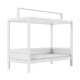 LIFETIME Kinderbett mit Himmelbettgestell – Deluxe-Lattenrost – 90 x 200 cm – Weiß lackiert