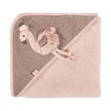 Fehn Badecape mit Kapuze - Flamingo - 80x80 cm