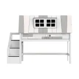 LIFETIME Kidsrooms Halbhohes Bett My Hangout - Weiß Lackiert 