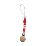 Chewies & More New Born Schnullerkette - Sweet Heart - Pink & Red