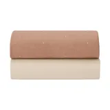Snuz Moses Basket Spannbettlaken - Twin Pack - Blush Dot
