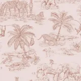 Estahome Jungle Tiere Tapete - 0,53 x 10,05 m - Terrakotta Rosa