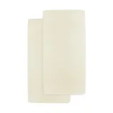Meyco Baby Uni Spannbettlaken Wiege - 2 Stück - 40 x 80/90 cm - Jersey - Nature
