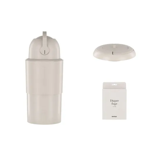 We-Too Teleskop Windeleimer Wide - Oatmeal | Deckel Wide | Windeleimerbeutel XL