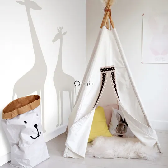Estahome Giraffen Fototapete - 1,5 x 2,79 m - Warmes Grau