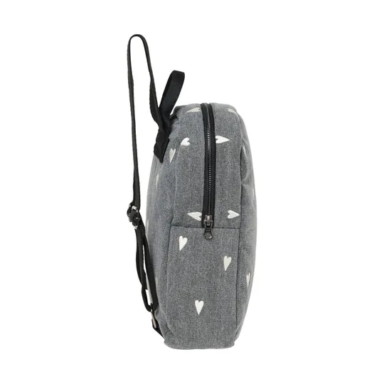 Studio Noos Mini Rucksack - Denim - Grey Hearts