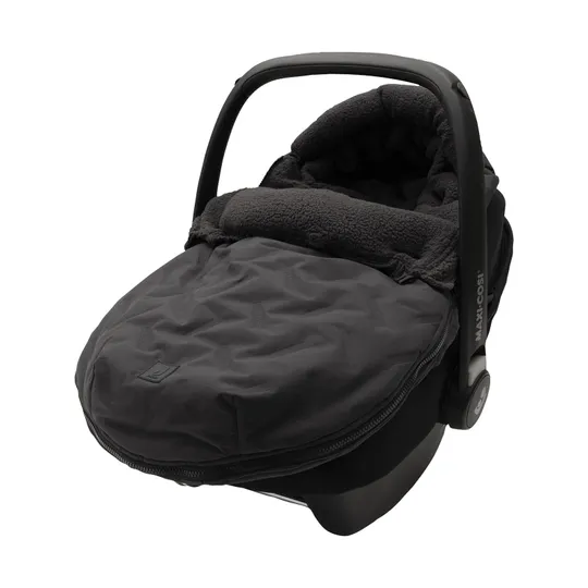 Jollein Fußsack Gruppe 0+ 3/5 Punkt Gurt - Embossed - Nearly Black