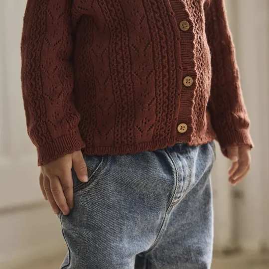 Lil Atelier Knit Cardigan - Gr. 62 - Maple Syrup