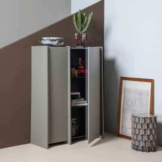 Woood Brock 2-türiger Schrank – Warmgrau