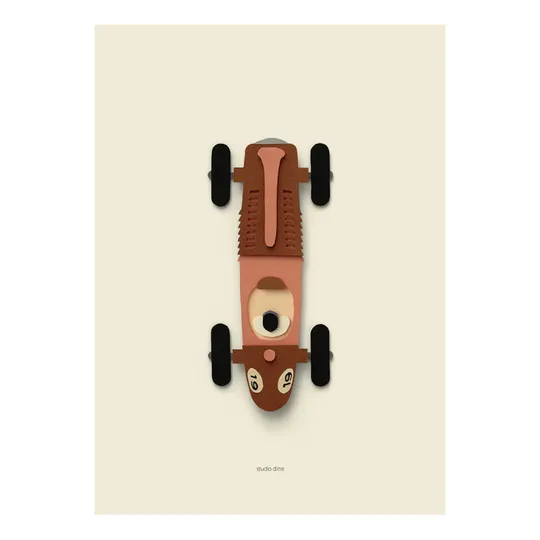 Studio Ditte Rennauto Braun Poster - 50x70 cm