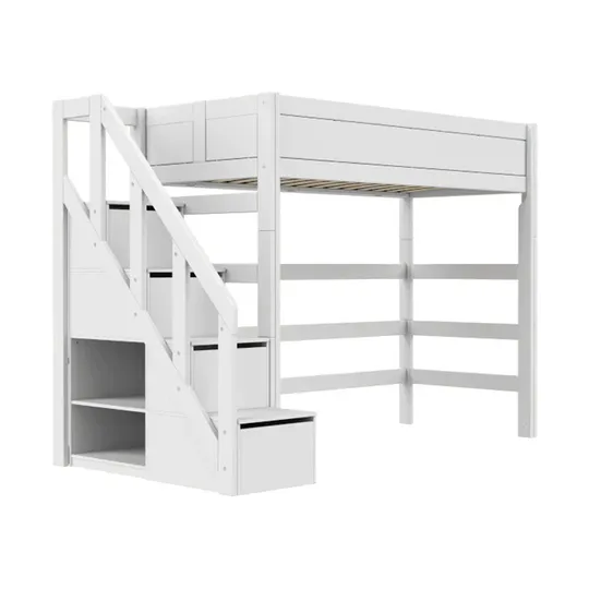 LIFETIME Kidsrooms Hochbett mit Treppenschrank – Premium