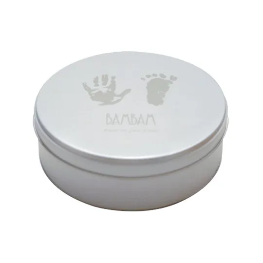 BamBam Hand/Foot Print Tinbox Silber