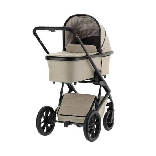 Qute Q-Rider Plus 4-in-1 Kinderwagen - Mineral Clay | Kidsriver Curve Babyschale – Black | Kidsriver Isofix Basis