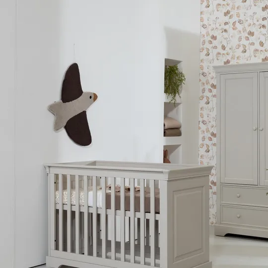 Kidsmill Chateau E4 Babyzimmer - Oatmeal | Babybett 60x120 cm + Kommode + Schrank 2-türig