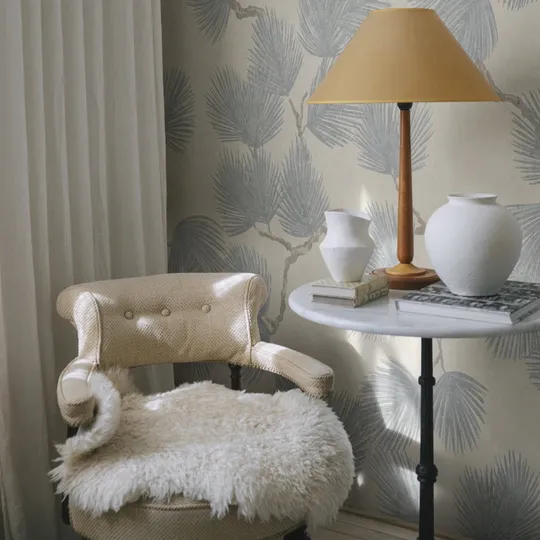 Sandberg Tapete - Pine Mural - Misty Blue