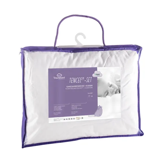 Träumeland Bettwäsche-Set mit Kissen – Tencel™ – 100 x 135 cm – 40 x 60 cm